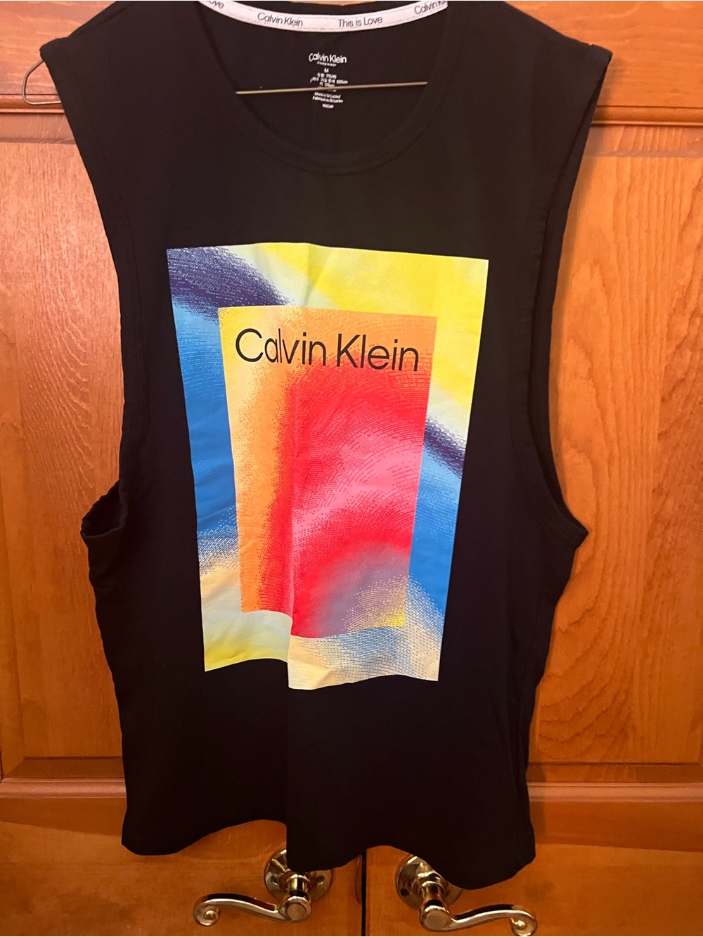 Calvin Klein Black Sleepwear Tee with Subtle White Neck Branding